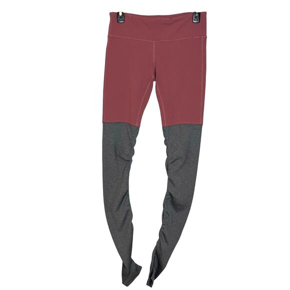 Alo Goddess Leggings Ribbed XS Berry Gray Yoga Pilates Medium - Picture 3 of 9